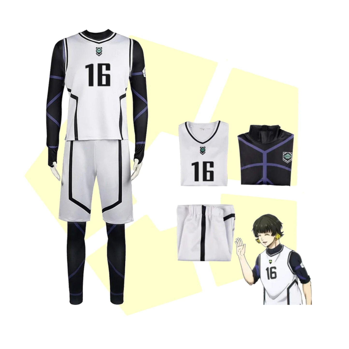 Blue Lock Cosplay Set โ Isagi, Chigiri, Bachira