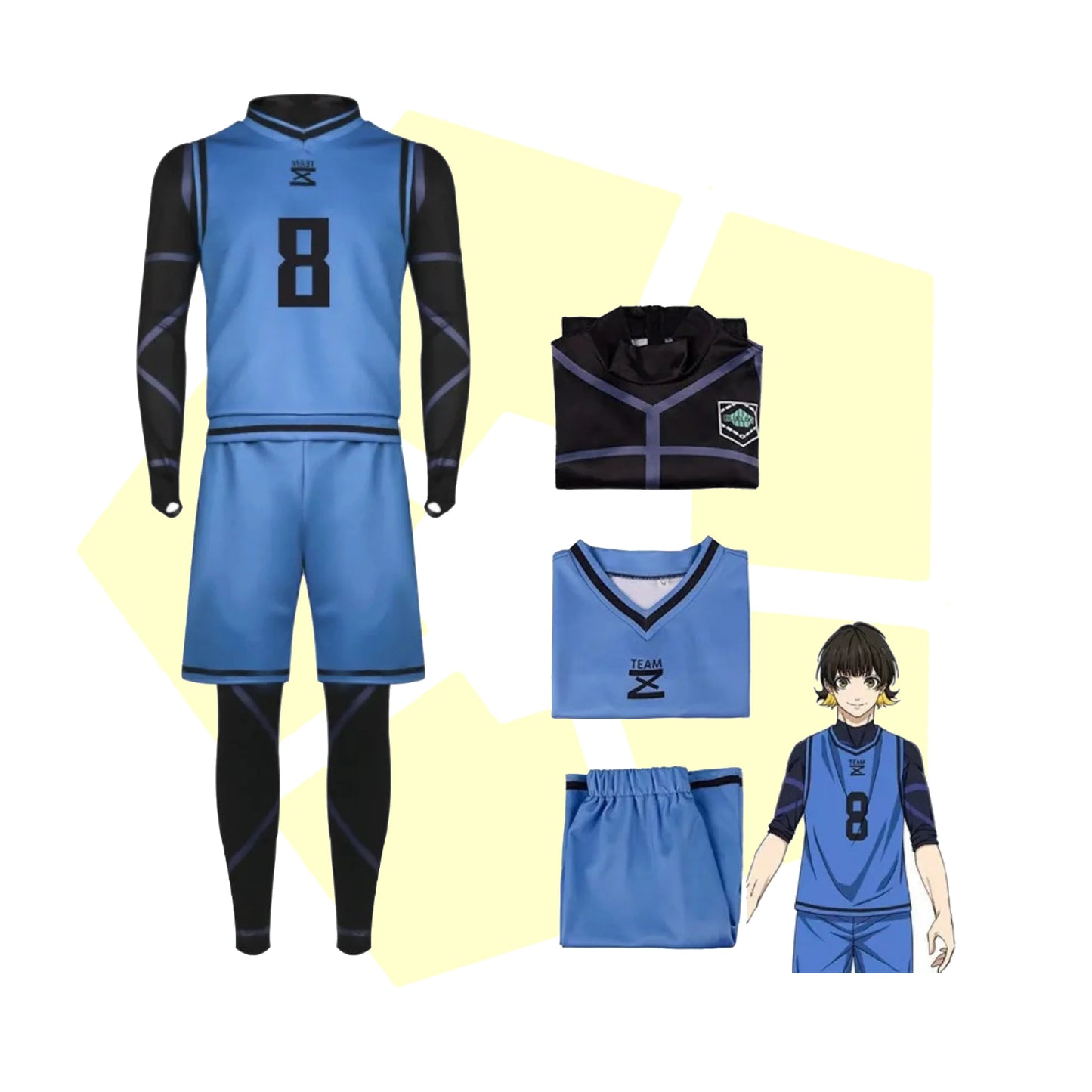 Blue Lock Cosplay Set โ Isagi, Chigiri, Bachira
