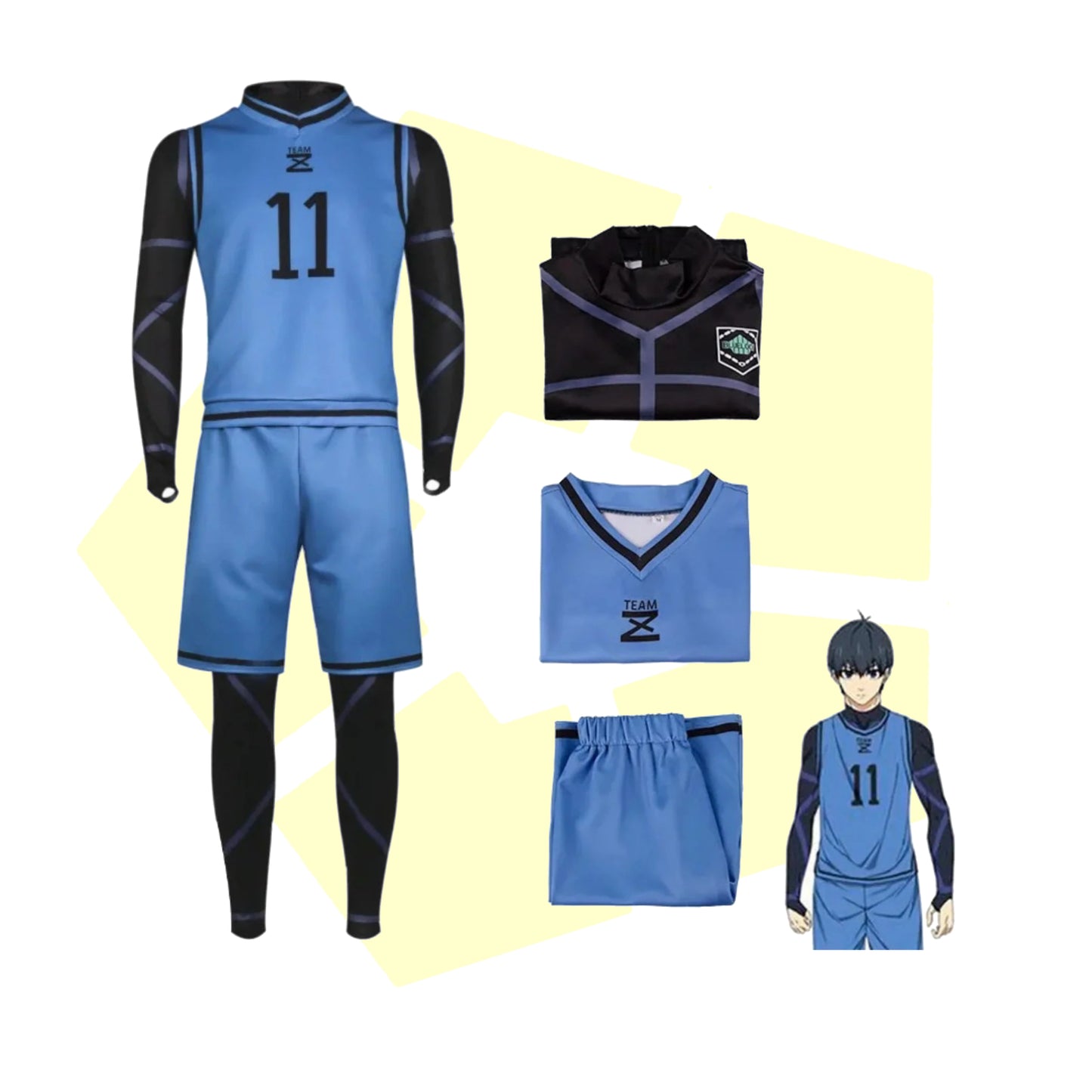 Blue Lock Cosplay Set โ Isagi, Chigiri, Bachira