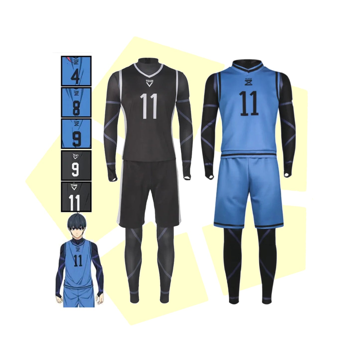 Blue Lock Cosplay Set โ Isagi, Chigiri, Bachira