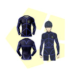 T-Shirt Compression Blue Lock - Maillot Sport Fitness