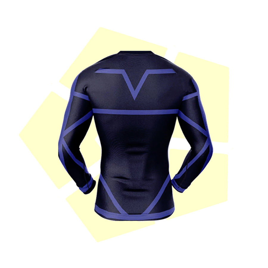 T-Shirt Compression Blue Lock - Maillot Sport Fitness
