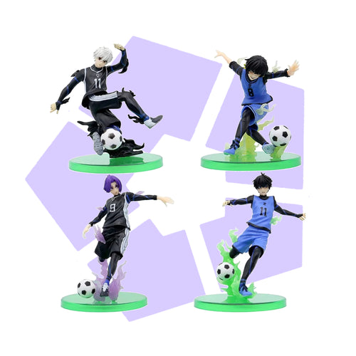 Figurines Blue Lock Nagi Reo Bachira et Isagi en PVC