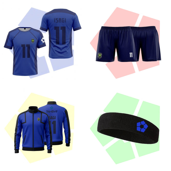 Tenue Complète Isagi Blue Lock - Maillot, Short et Veste Japon